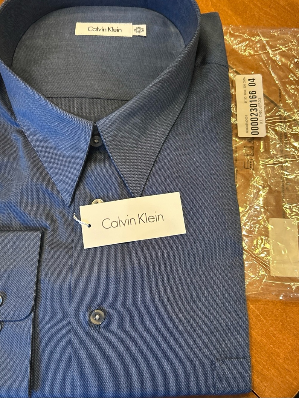 Calvin Klein Men's Heathered Navy Dress Shirt